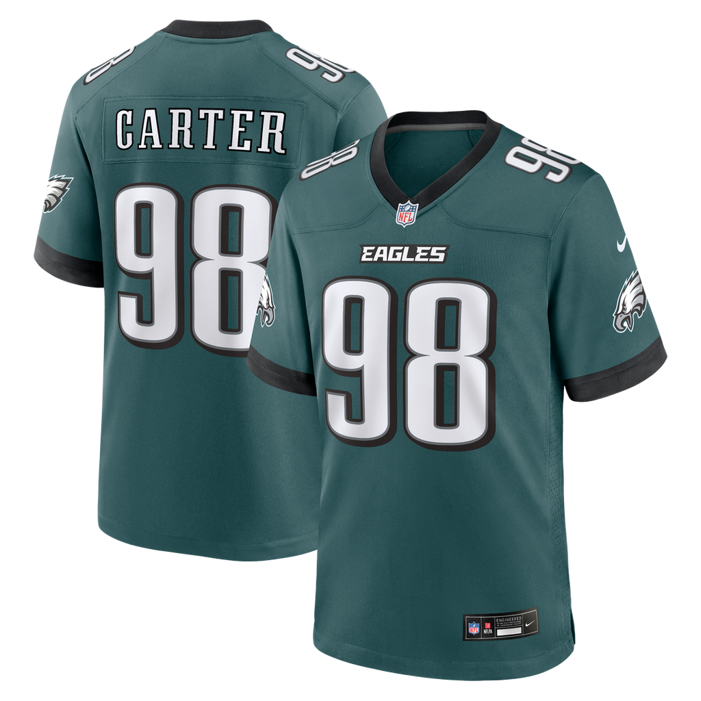 Philadelphia Eagles Jalen Carter Nike Team Game Jersey - Midnight Green