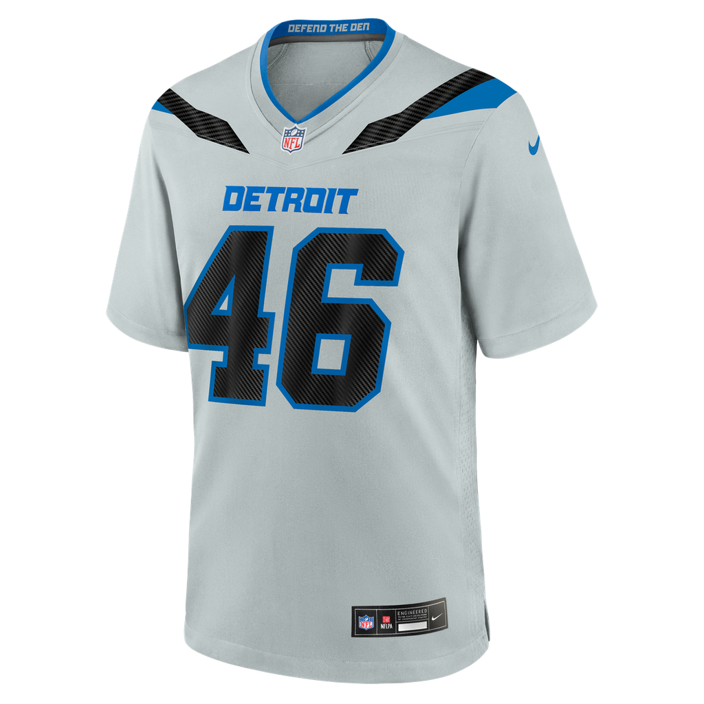 Detroit Lions Jack Campbell Nike 2026 Rivalries Collection Game Jersey - Silver