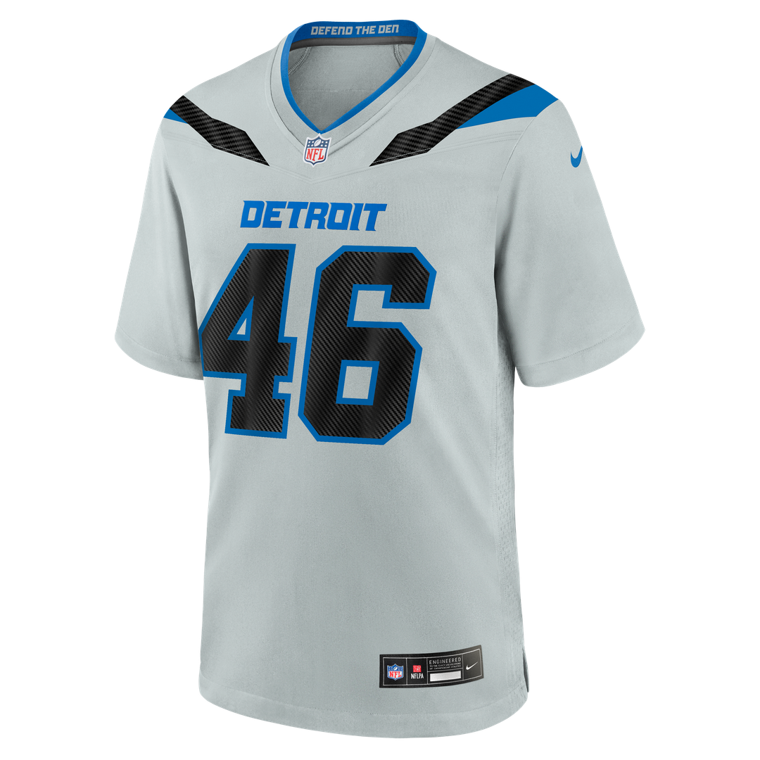 Detroit Lions Jack Campbell Nike 2026 Rivalries Collection Game Jersey - Silver