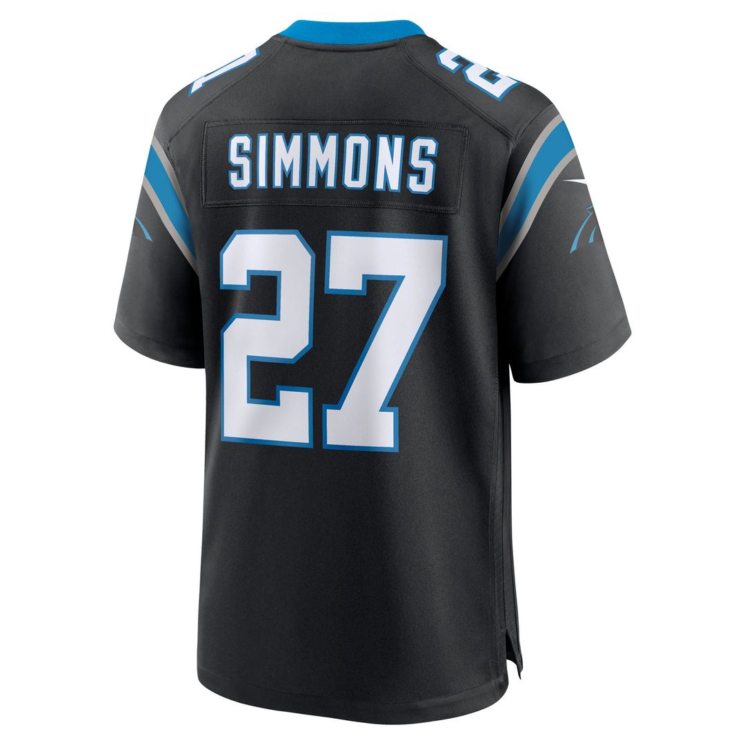 Carolina Panthers Isaiah Simmons Nike Team Game Jersey - Black