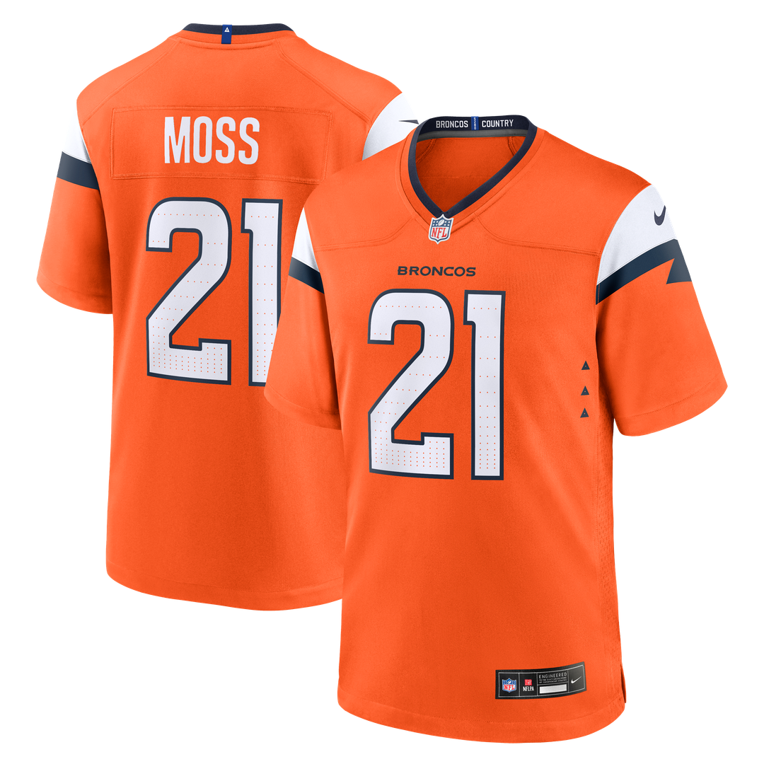 Denver Broncos Riley Moss Nike Team Game Jersey - Orange