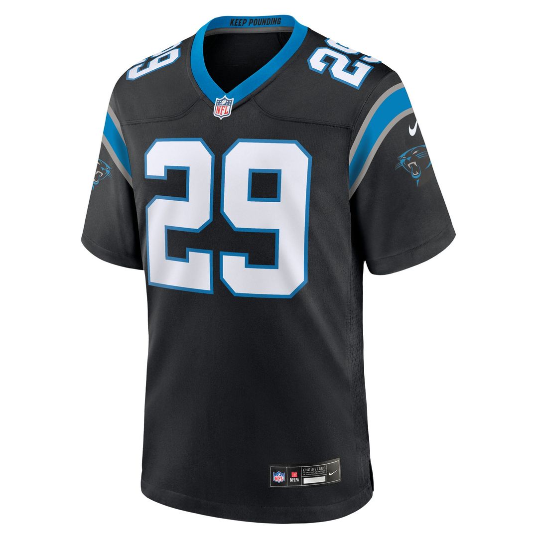 Carolina Panthers Akayleb Evans Nike Team Game Jersey - Black