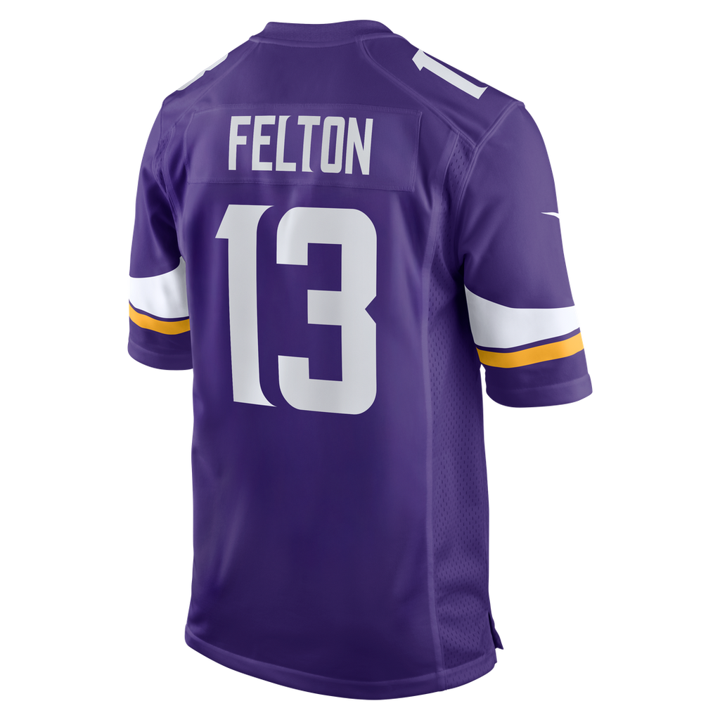 Minnesota Vikings Tai Felton Nike Team Game Jersey - Purple