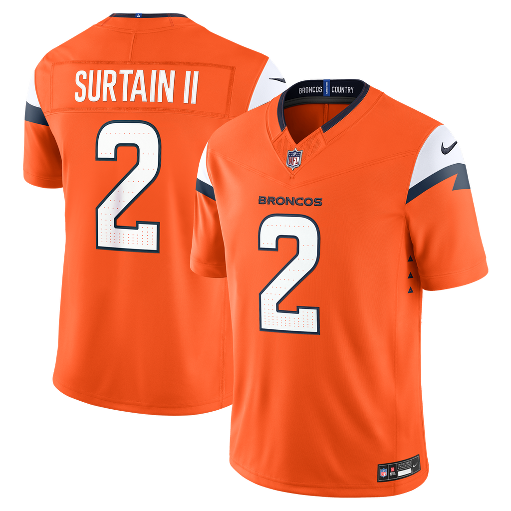 Denver Broncos Pat Surtain II Nike Alternate Vapor F.U.S.E. Stitched Limited Jersey - Navy