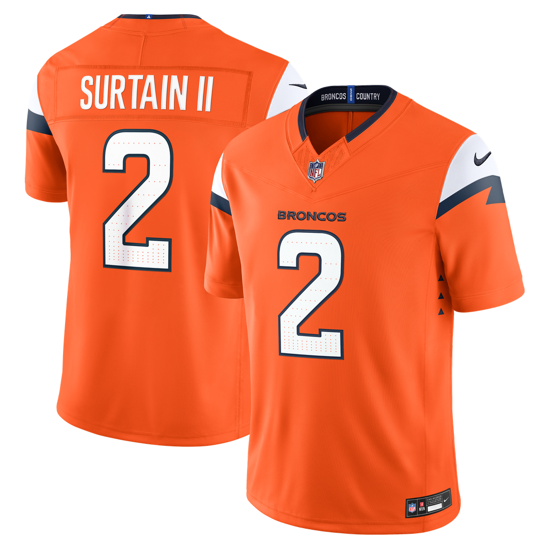 Denver Broncos Pat Surtain II Nike Alternate Vapor F.U.S.E. Stitched Limited Jersey - Navy