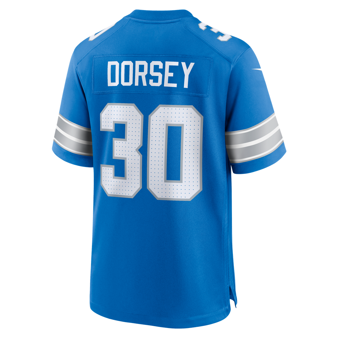 Detroit Lions Khalil Dorsey Nike Team Game Jersey - Blue