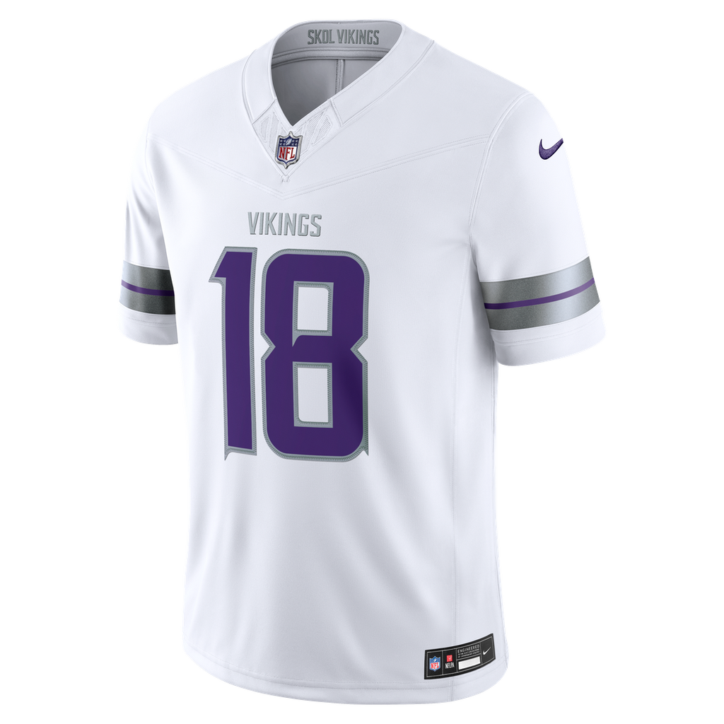 Minnesota Vikings Justin Jefferson Nike Alternate Vapor F.U.S.E. Stitched Limited Jersey - White