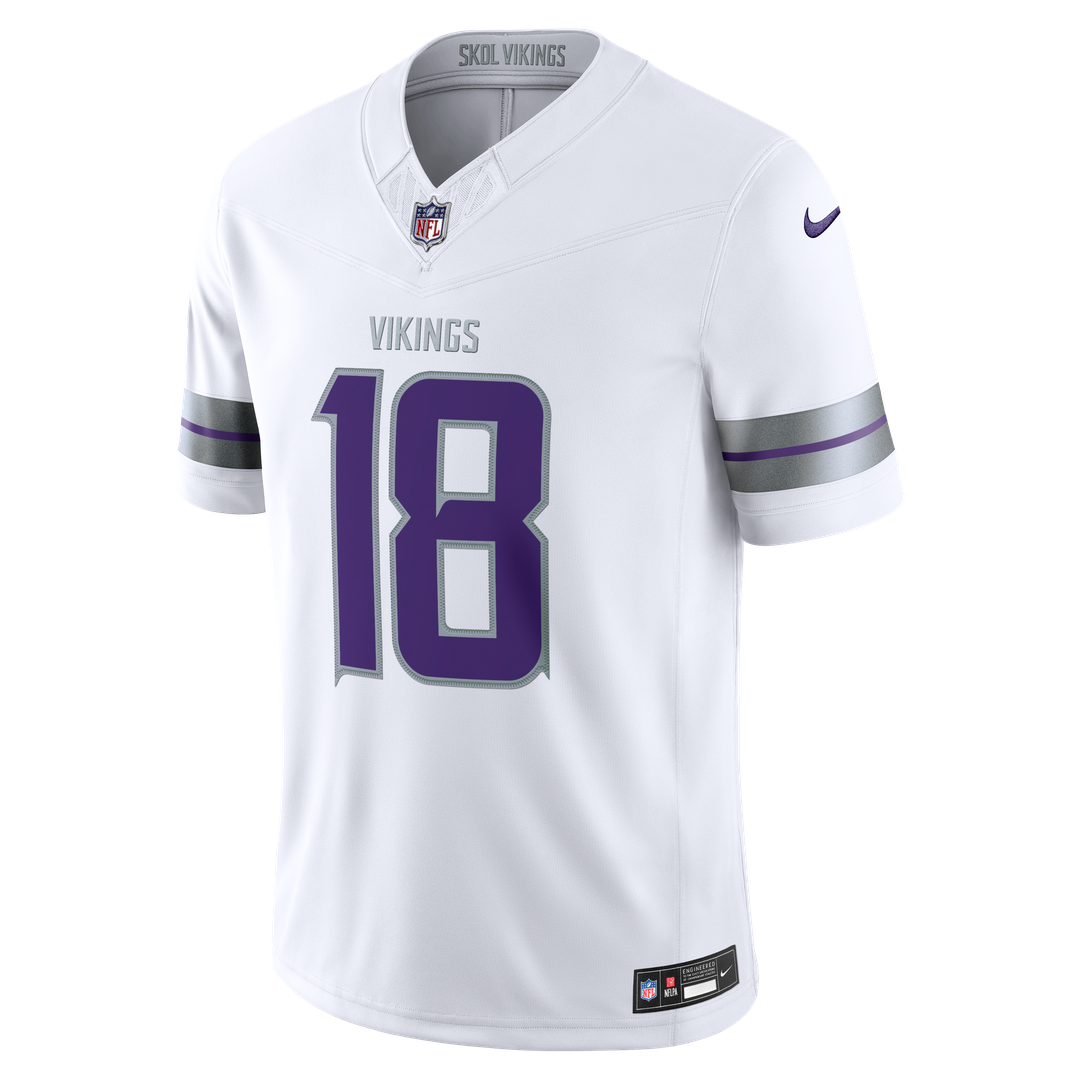 Minnesota Vikings Justin Jefferson Nike Alternate Vapor F.U.S.E. Stitched Limited Jersey - White