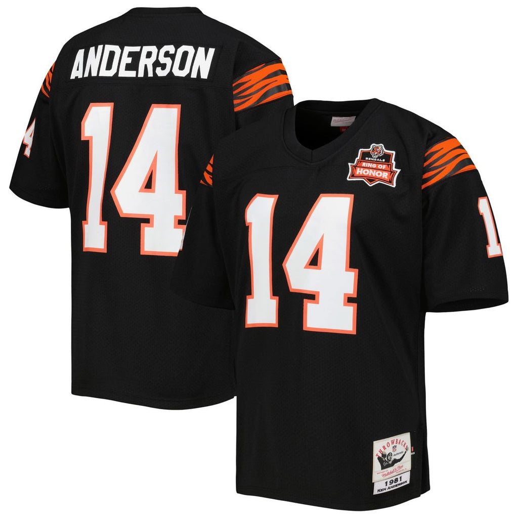 Cincinnati Bengals 1981 Ken Anderson Mitchell & Ness Authentic Throwback Retired Player Jersey - Black